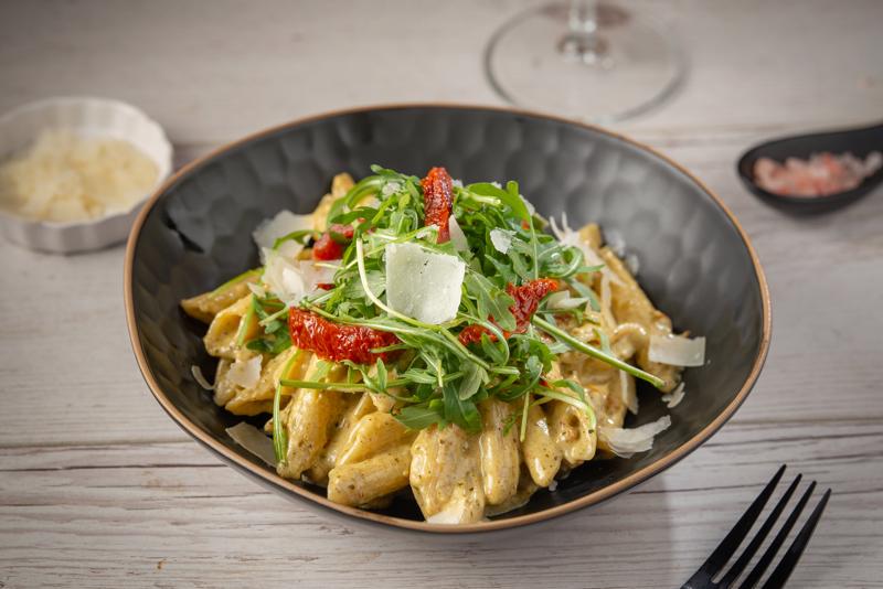 Pasta with Pesto and Dried Tomatoes